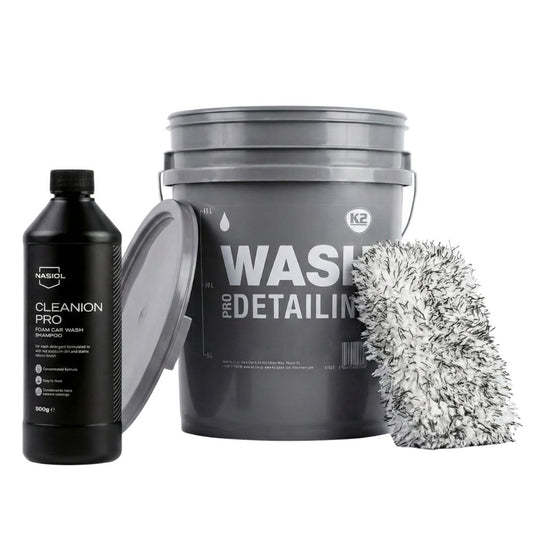 Autopflege-Set K2 Wascheimer, Wash Pad & Nasiol Shampoo