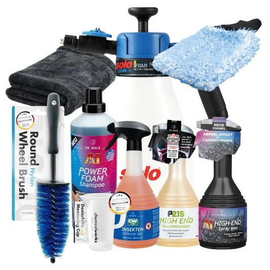 Autowaschset Deluxe – Reinigung, Glanz & Schutz mit Schaumsprüher & Premium Zubehör