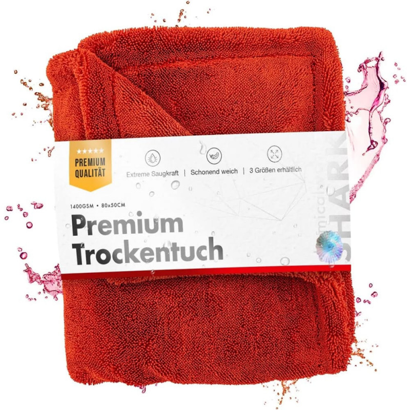 ChemicalWorkz - Red Shark Twisted Towel - Premium Trockentuch 80x50cm 1400GSM