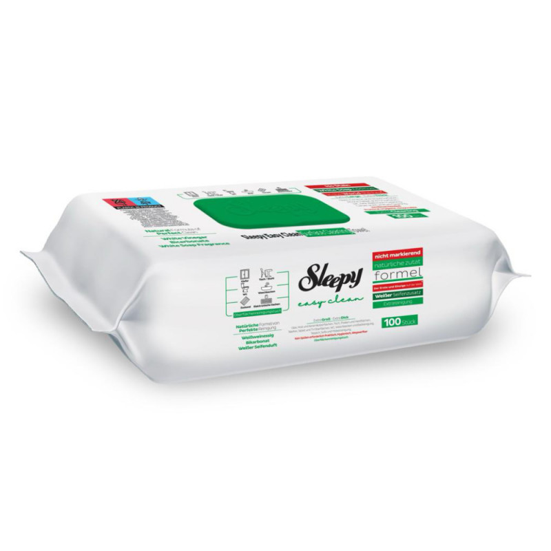 Sleepy - Easy Clean Weisse Seife grün - Feuchte Reinigungstücher 100 Stk