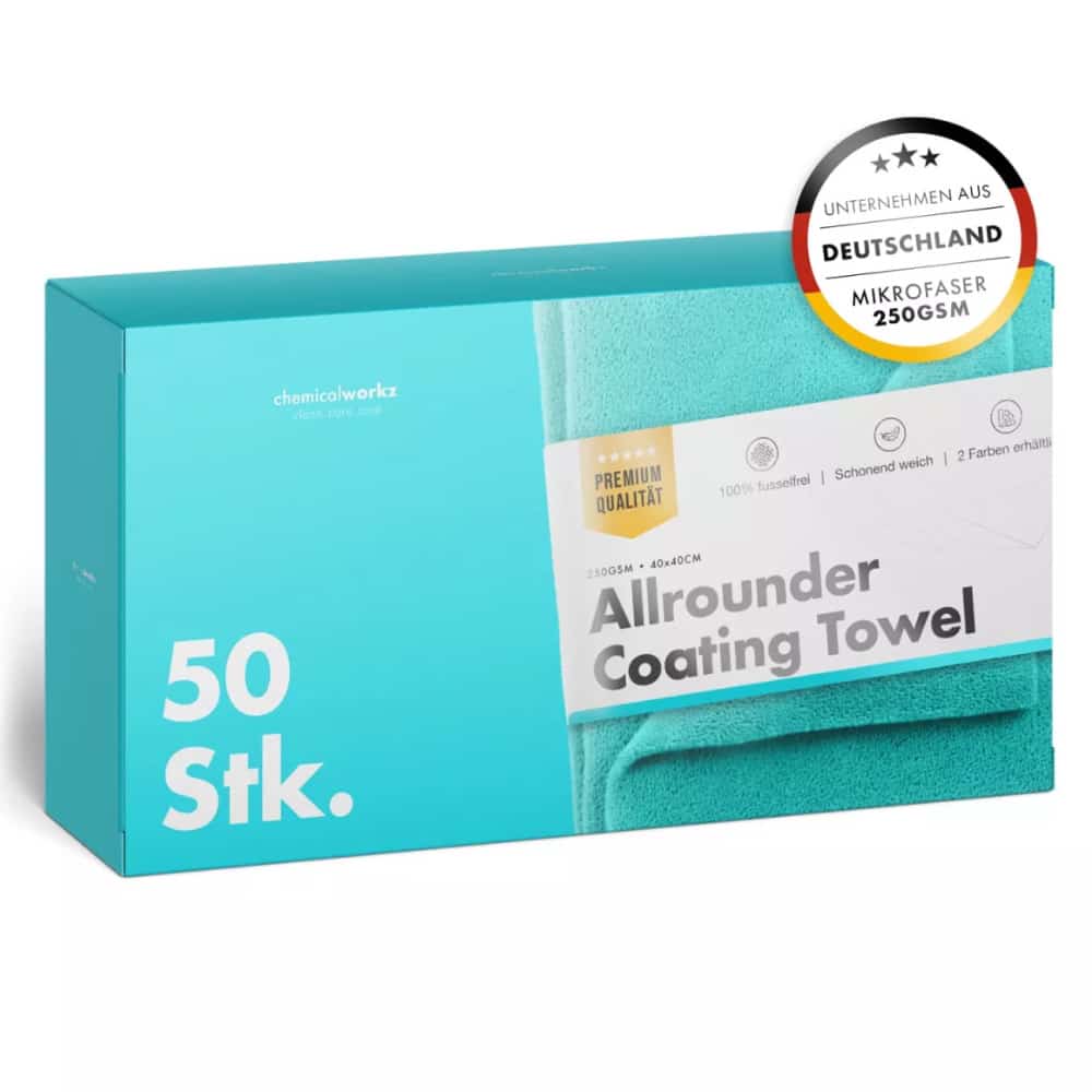 ChemicalWorkz - Allrounder Coating Towel - Versiegelungstuch 250GSM Türkis 40×40cm 50Stk.