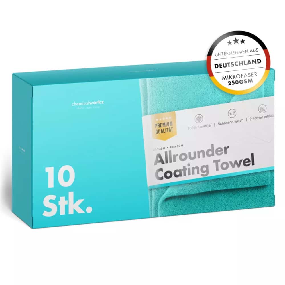 ChemicalWorkz - Allrounder Coating Towel - Versiegelungstuch 250GSM Türkis 40×40cm 10Stk.