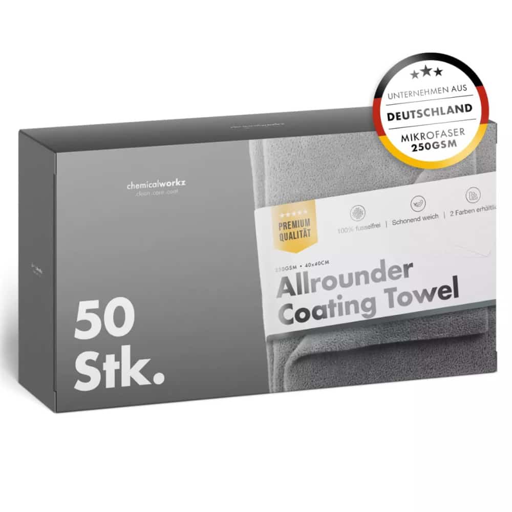 ChemicalWorkz - Allrounder Coating Towel - Versiegelungstuch 250GSM Grau 40×40cm 50Stk.