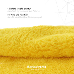 ChemicalWorkz - Edgeless Soft Touch Premium Towel yellow - Poliertuch gelb 40x40cm 500GSM_3