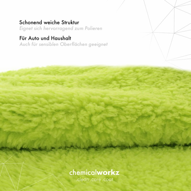 ChemicalWorkz - Edgeless Soft Touch Premium Towel green - Poliertuch grün 40x40cm 500GSM_3