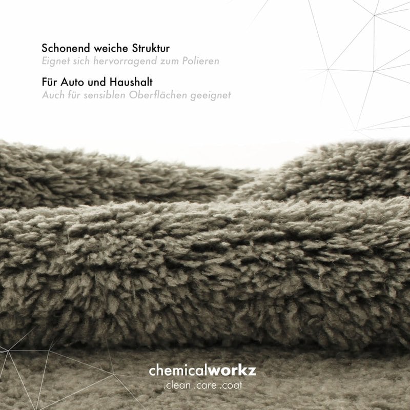 ChemicalWorkz - Edgeless Soft Touch Premium Towel grey - Poliertuch grau 40x40cm 600GSM_3