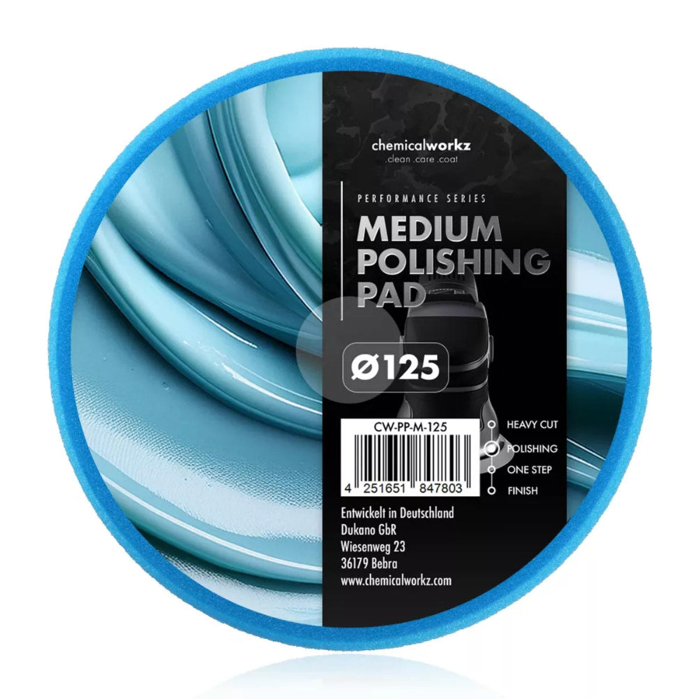 ChemicalWorkz - Medium Polishing Performance Pad - Polierschwamm 125mm blau