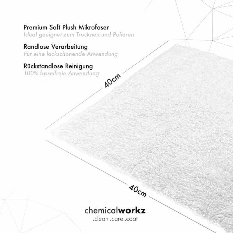 ChemicalWorkz - Edgeless Soft Touch Premium Towel white - Poliertuch weiß 40x40cm 500GSM_2