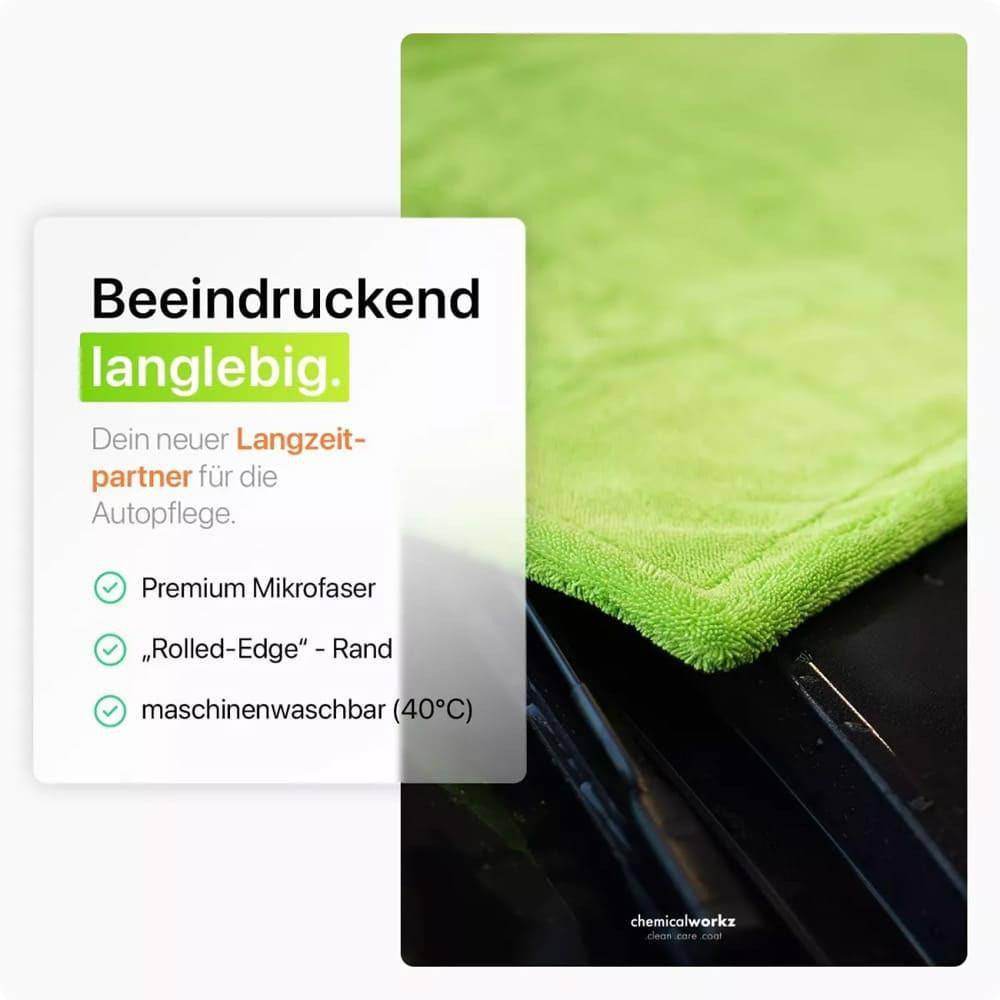 ChemicalWorkz - Green Shark Twisted Towel - Premium Trockentuch 40x40cm 1400GSM_4