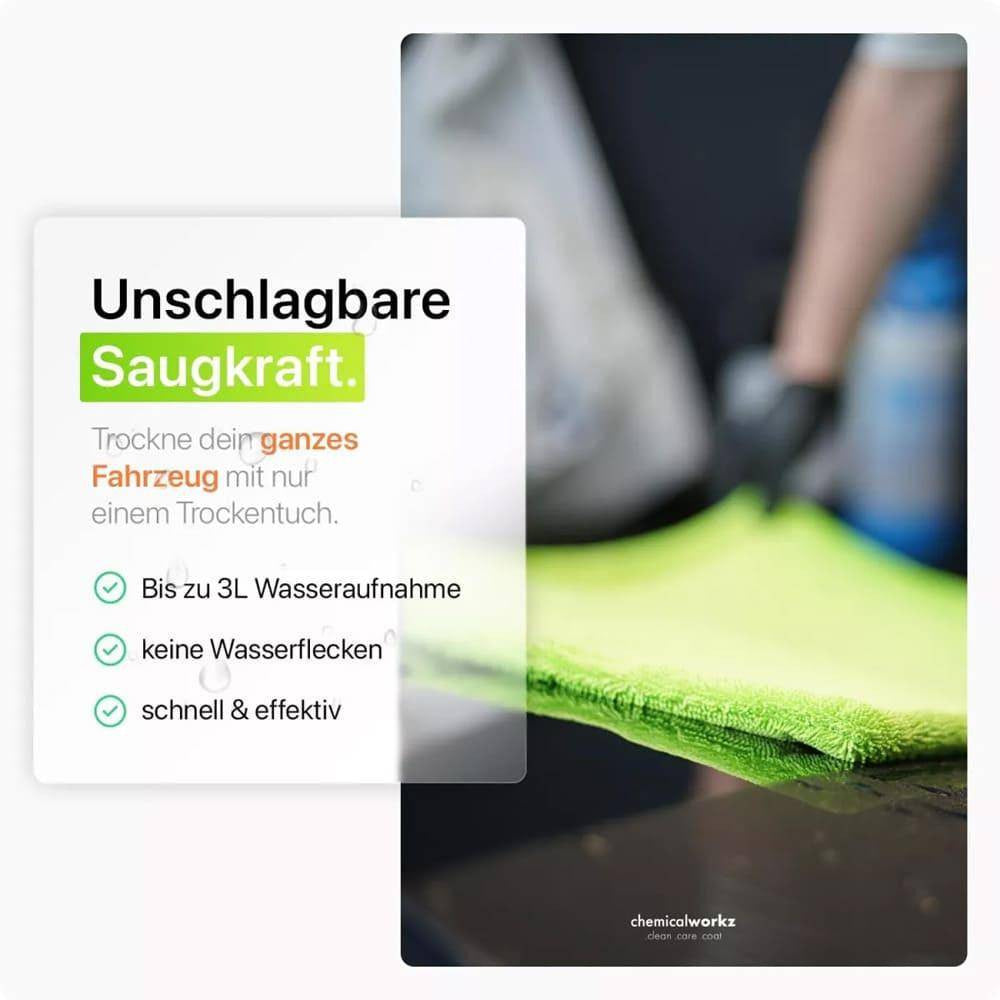 ChemicalWorkz - Green Shark Twisted Towel - Premium Trockentuch 60x40cm 1400GSM_2