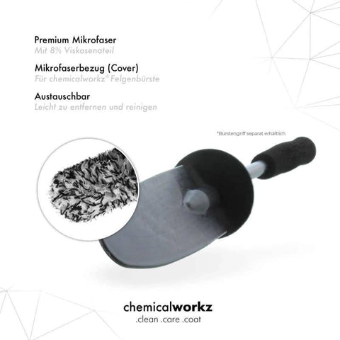 ChemicalWorkz - Wheel Brush Cover Small Black/White - Mikrofaser Wechselbezug_4