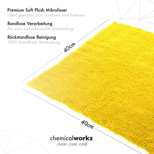 ChemicalWorkz - Edgeless Soft Touch Premium Towel yellow - Poliertuch gelb 40x40cm 500GSM_2