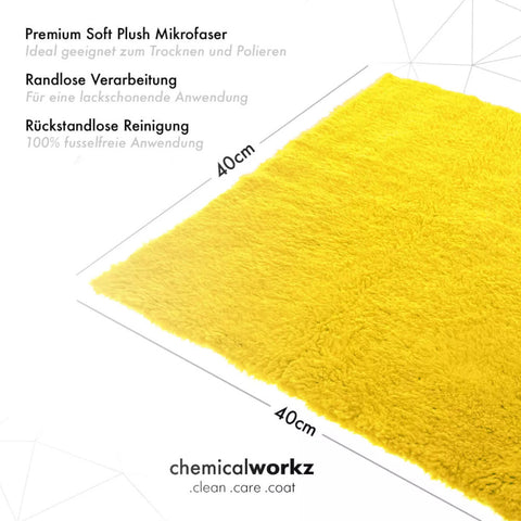 ChemicalWorkz - Edgeless Soft Touch Premium Towel yellow - Poliertuch gelb 40x40cm 500GSM_2